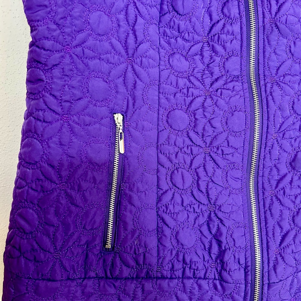 Purple Quilted Design Vest, Size Large, Christopher & Banks - Picture 2 of 8